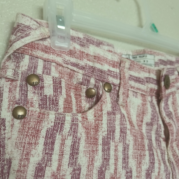Free People Women's Ikat Skinny Pants Size 26 Multicolor Stretch Button‎ Zipper - Picture 10 of 16